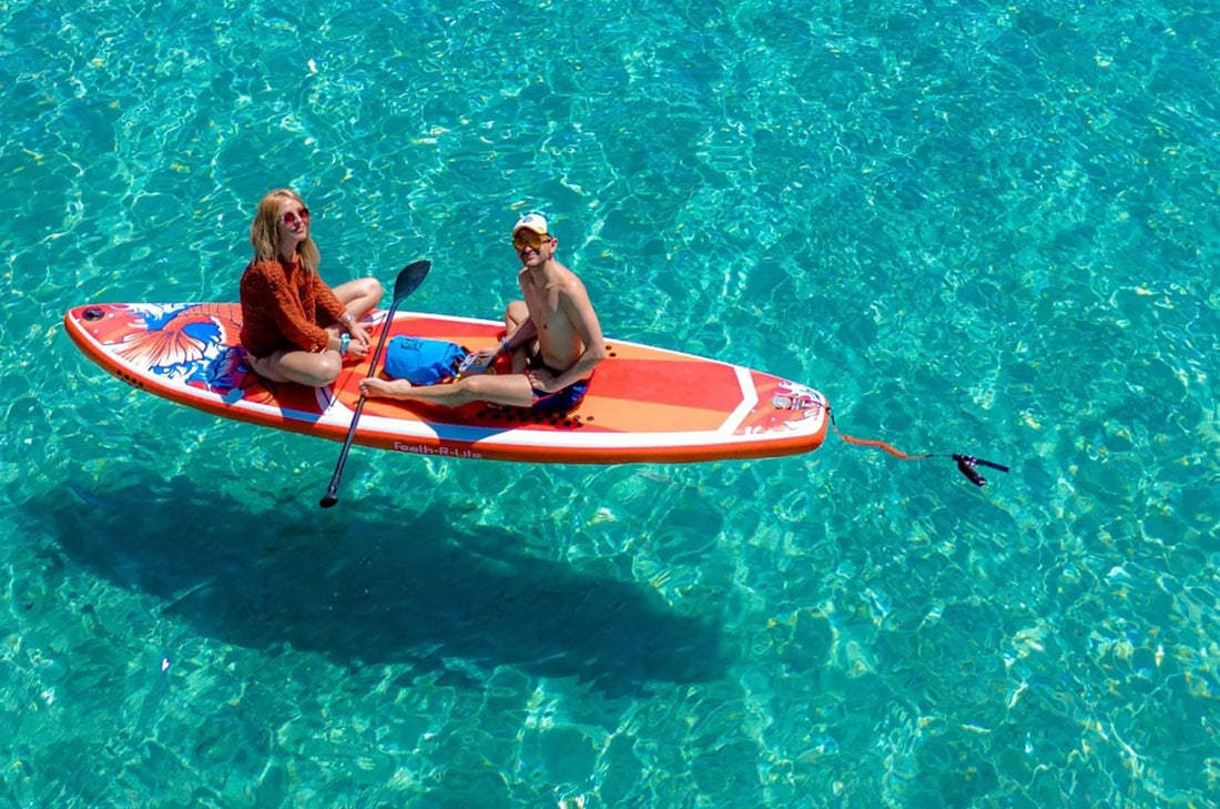 Beginner paddle boards from FunWater offering stability and ease in calm waters.