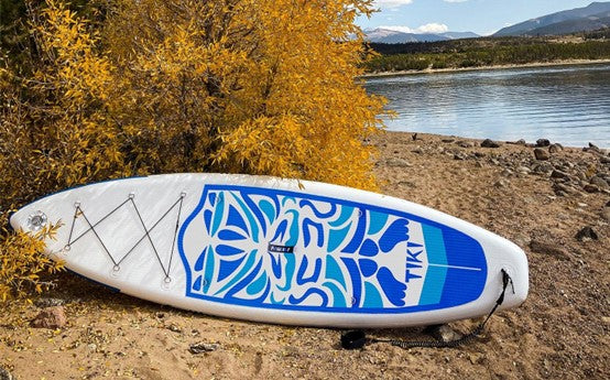 Paddling on a calm lake in Canada with a Funwater’s high-quality SUP