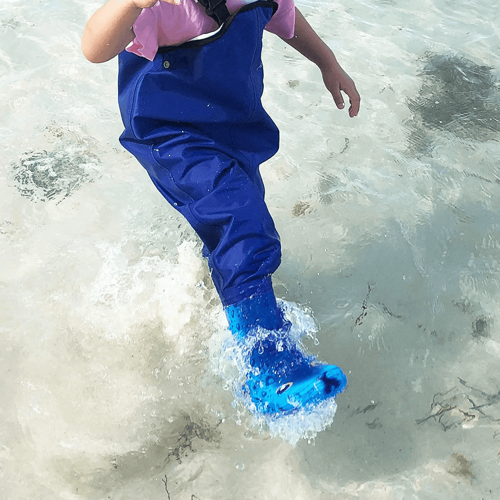 Waterproof Chest Waders for Kids with Anti-slip Boots Blue - FUNWATER SUP CA