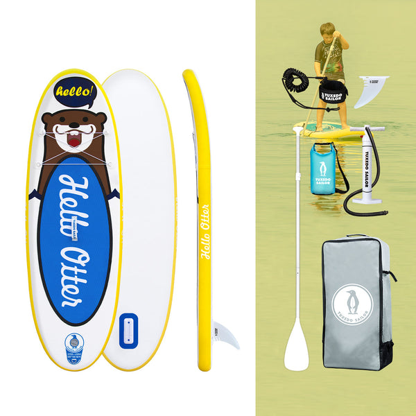 Tuxedo Sailor SUP board accessories in Canada come with fins, pump, paddle