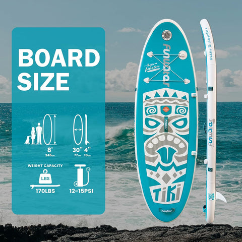 Funwater paddle board for kids in Canada. Board Size: 8' x 30