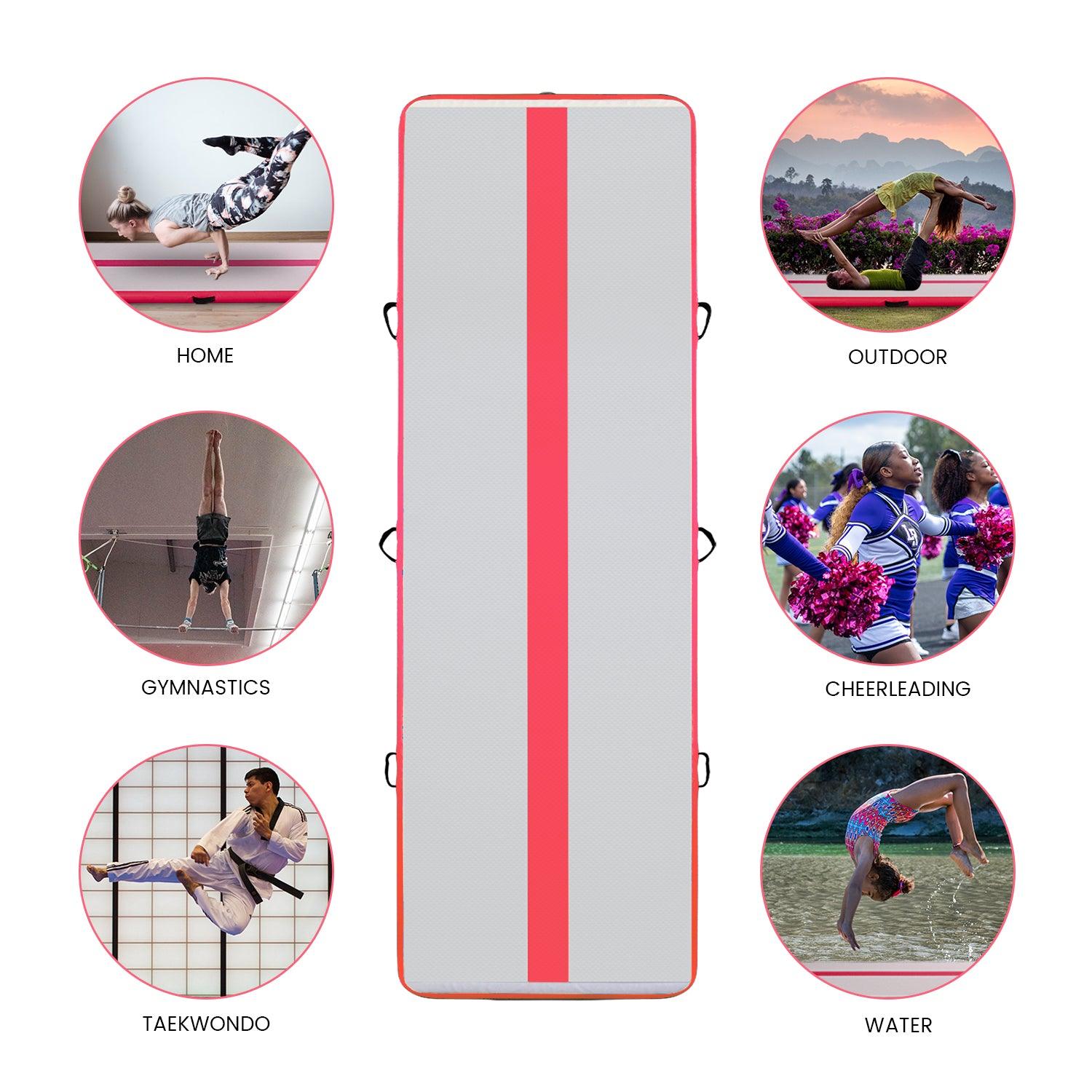 Inflatable Gymnastics Mat with Pump Pink - FUNWATER SUP CA