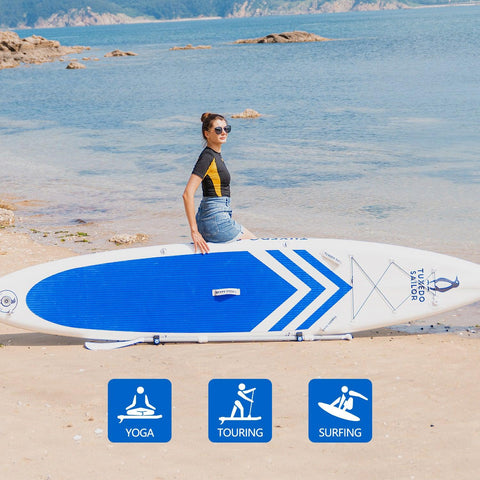 Tuxedo sailor paddle board suitable for yoga, touring, surfing