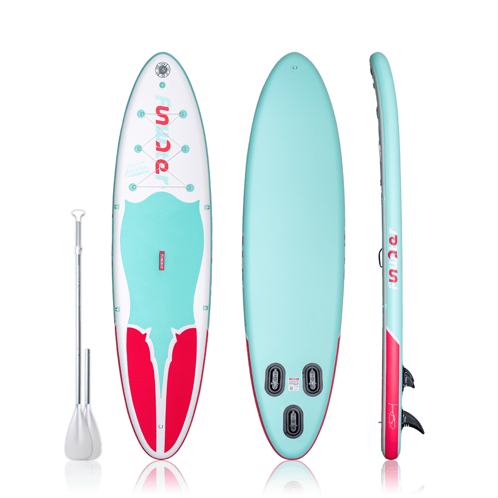 Inflatable stand up paddle board for adults in canada features and comes with a double-blade paddle.