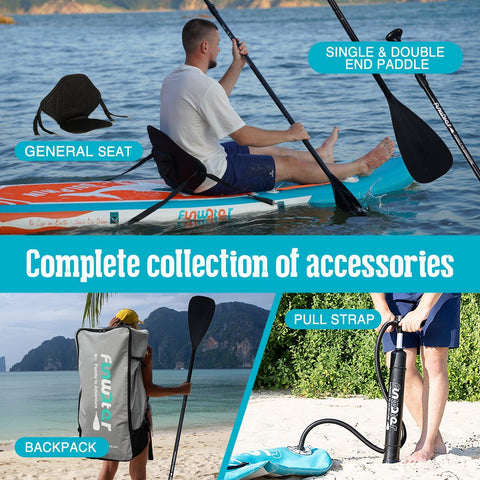 Funwater best paddle boards for beginners accessories colloction include:paddle,backpack and pump 