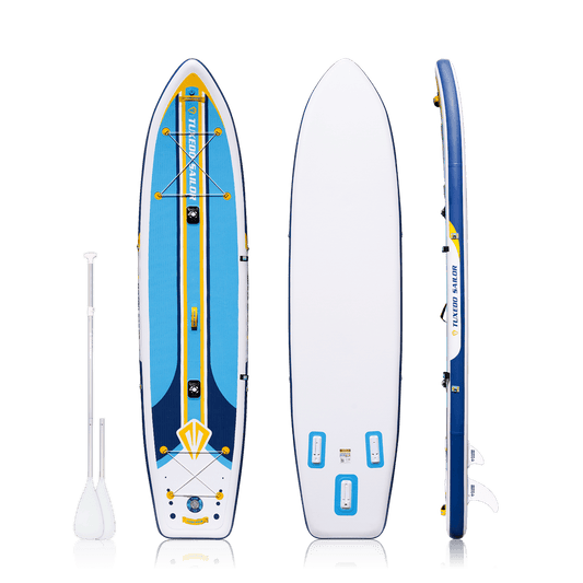 Fishing best inflatable stand up paddle board for adults come with double- blade paddle