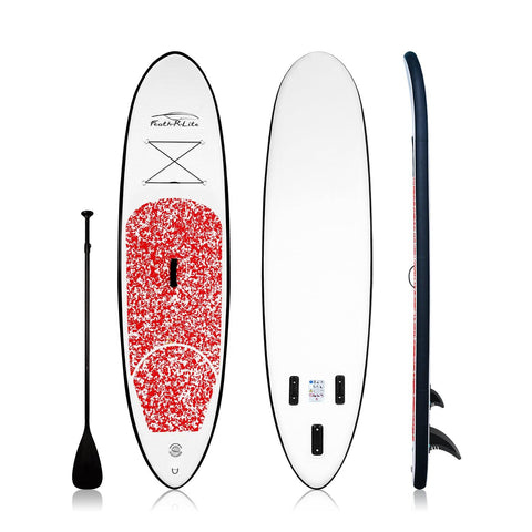 SUP board in Canada features a camouflage design and comes with a single-blade paddle.