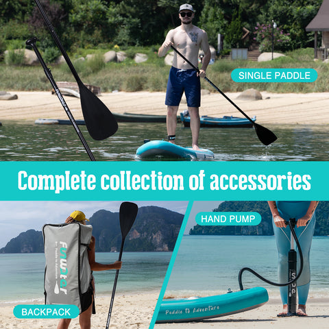 Funwater paddle board accessories collection comes with paddle and black pump