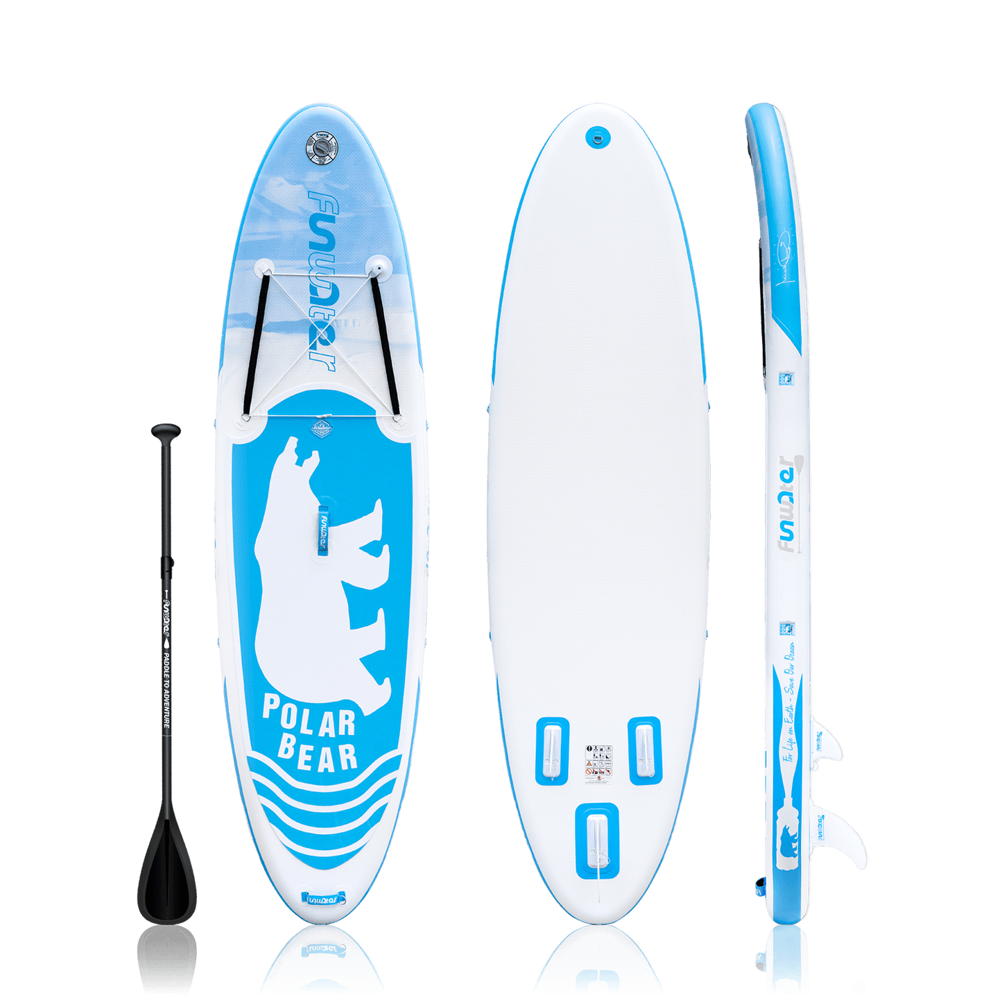 Light blue with write Polar Bear Paddle Boarding