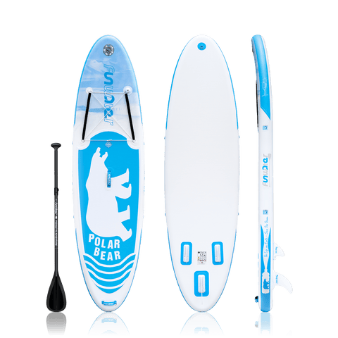 Light blue with write Polar Bear Paddle Boarding