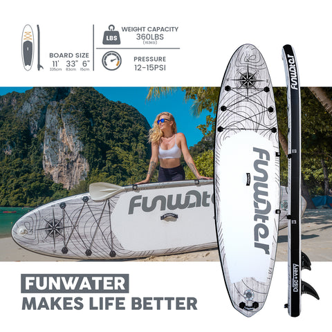 Funwater sup board size: 11' x 33