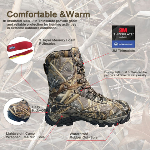 The hiking boots Anti-slip out-sole is made of EVA Mid-Sole and rubber out-sole