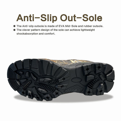 The hunting boots Anti-slip out-sole is made of EVA Mid-Sole and rubber out-sole