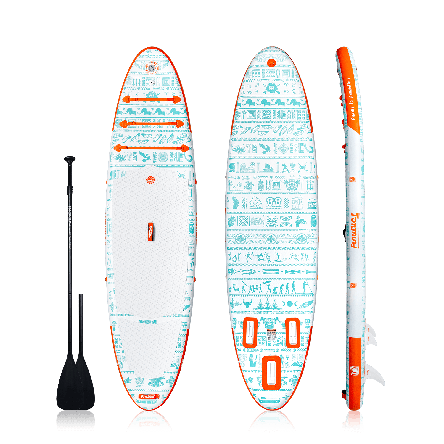 Inflatable paddle board for adults in canada comes with a double-blade paddle.