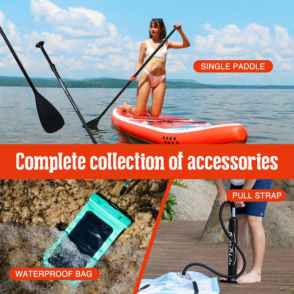 Feath-R-Lite stand up paddle board accessories collection include: paddle, waterproof phone pouch, pump