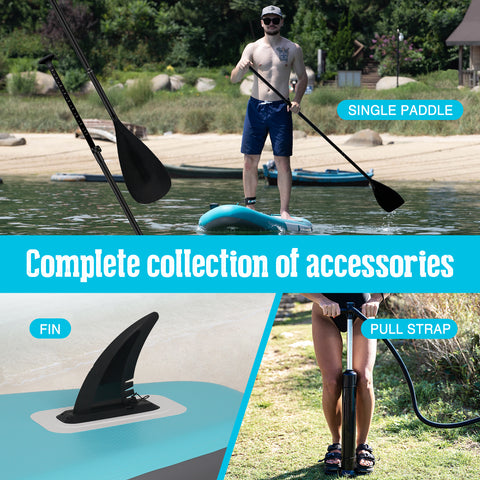 Inflatable paddle board accessories in canada include: paddle, fin, pump