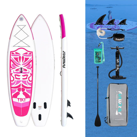 Funwater paddle board for adults ship from Canada. Paddle board accessories comes with fins,waterproof phone pouch,pump,paddle