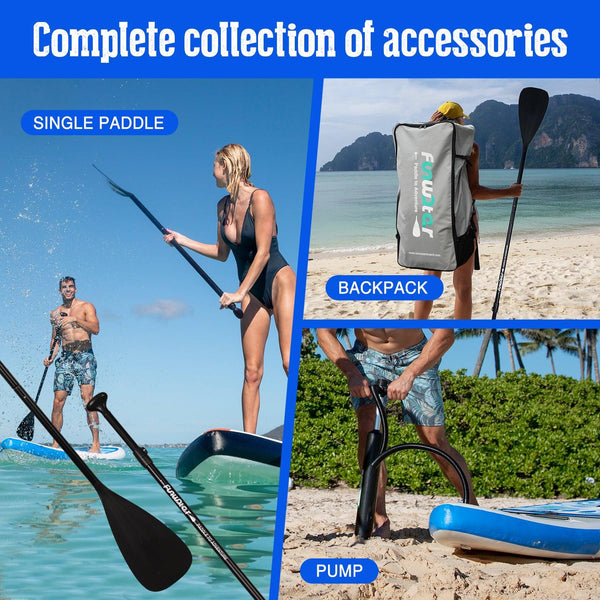 Funwater paddle board accessories colloction include:paddle,backpack and pump 