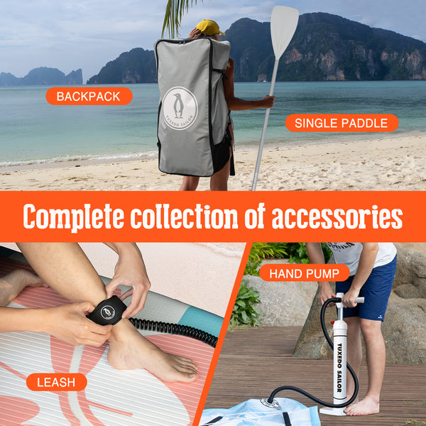 Funwater paddle board accessories colloction include: paddle, backpack and pump 