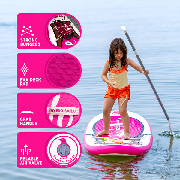 Funwater paddle board for kids features: EVA DECK PAD, GRAB HANDLE