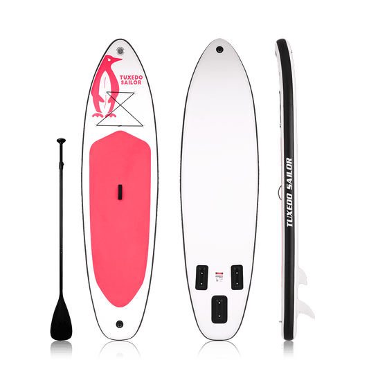 TuxWave Pink 10'6" Inflatable Stand Up Paddle Board with Most Neccessary Accessories