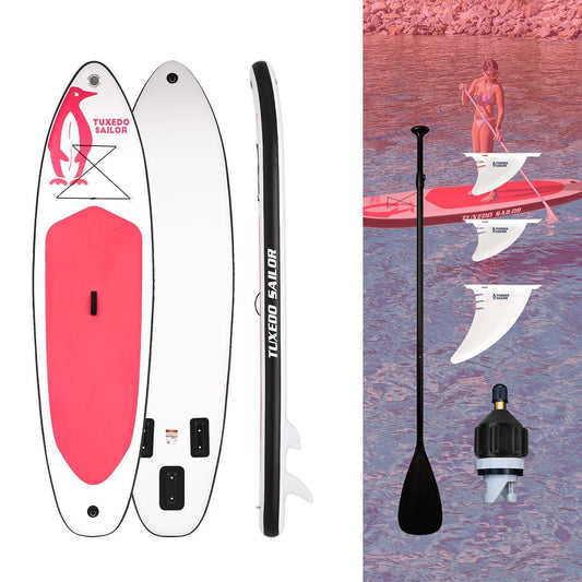 TuxWave Pink 10'6" Inflatable Stand Up Paddle Board with Most Neccessary Accessories