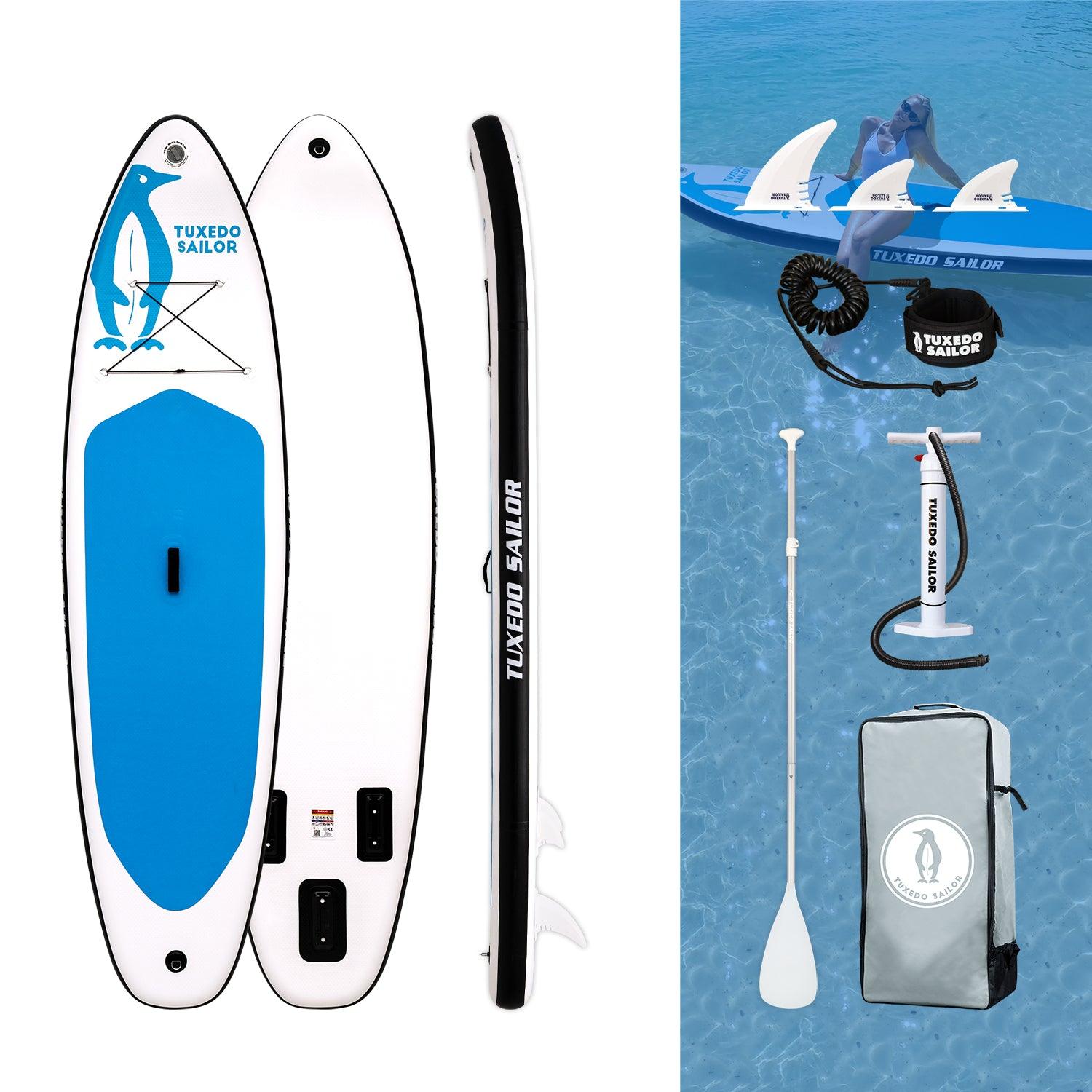 best paddle boards accessories for beginners come with: paddle, pump and fins