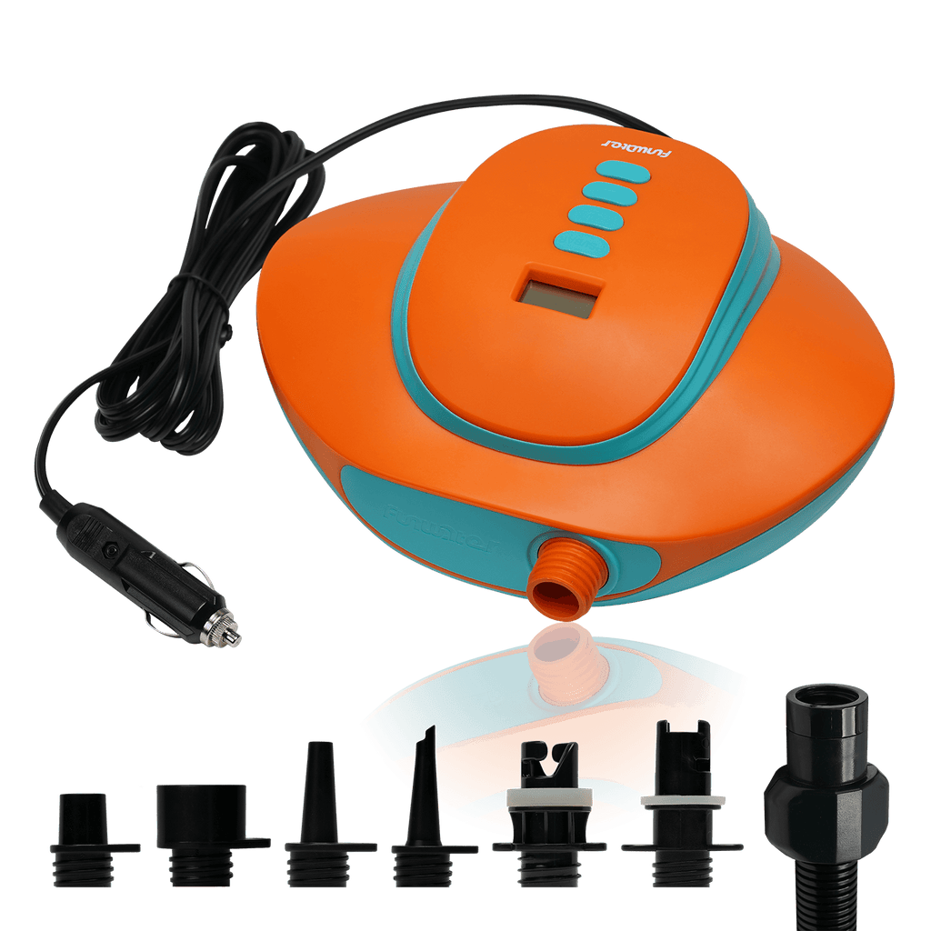 electric pump for sup has 6 universal nozzles for high-pressure inflatables