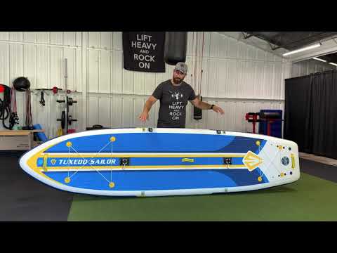 Tuxedo Sailor fishing inflatable paddle board unboxing review video