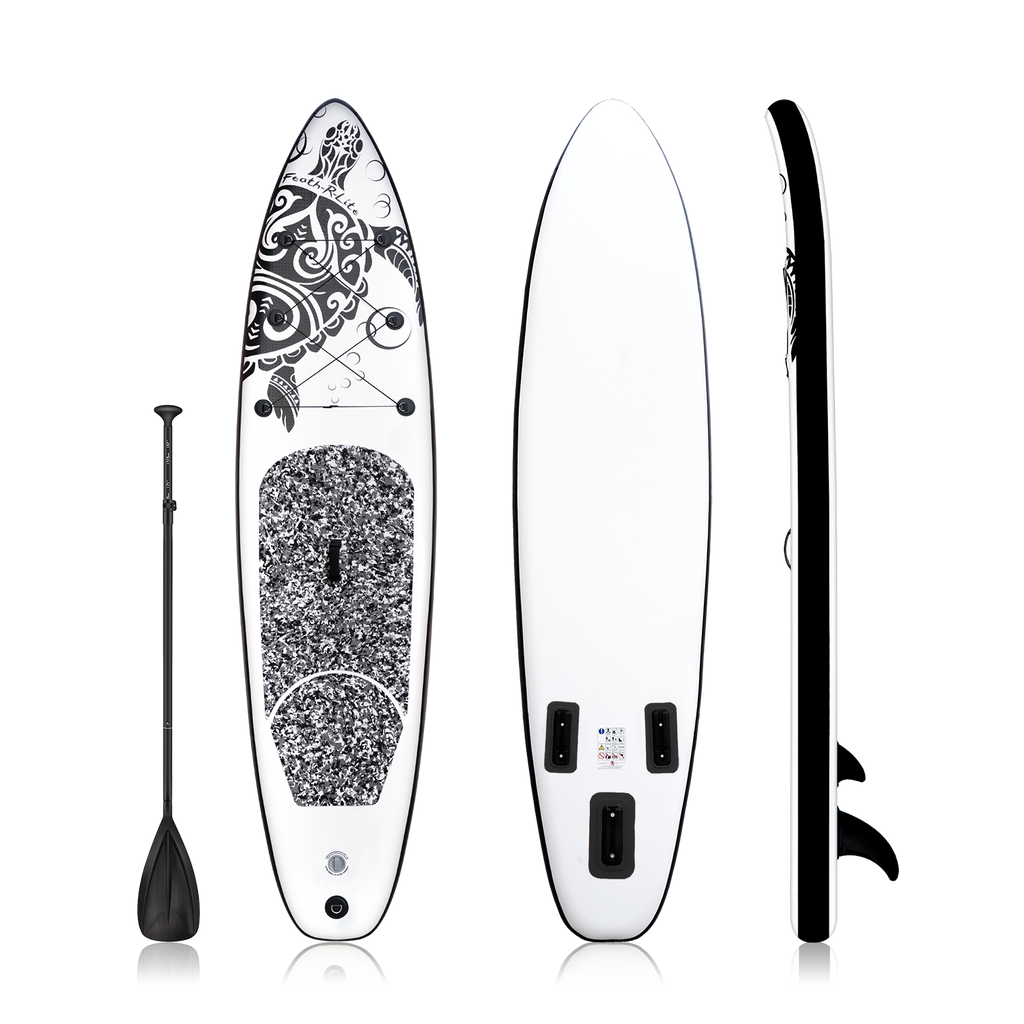stand up paddle board vancouver black camouflage color with sea turtle design