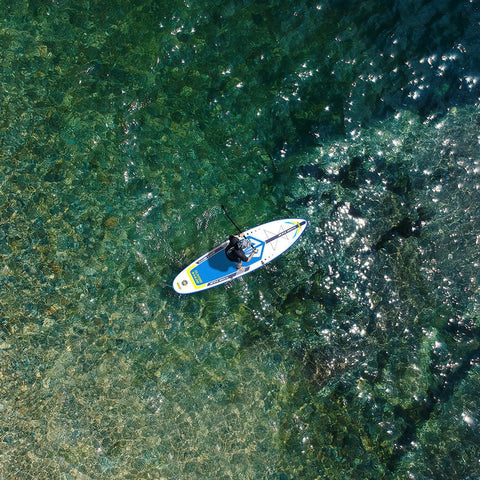 Inflatable paddle board for adults has stability on the water