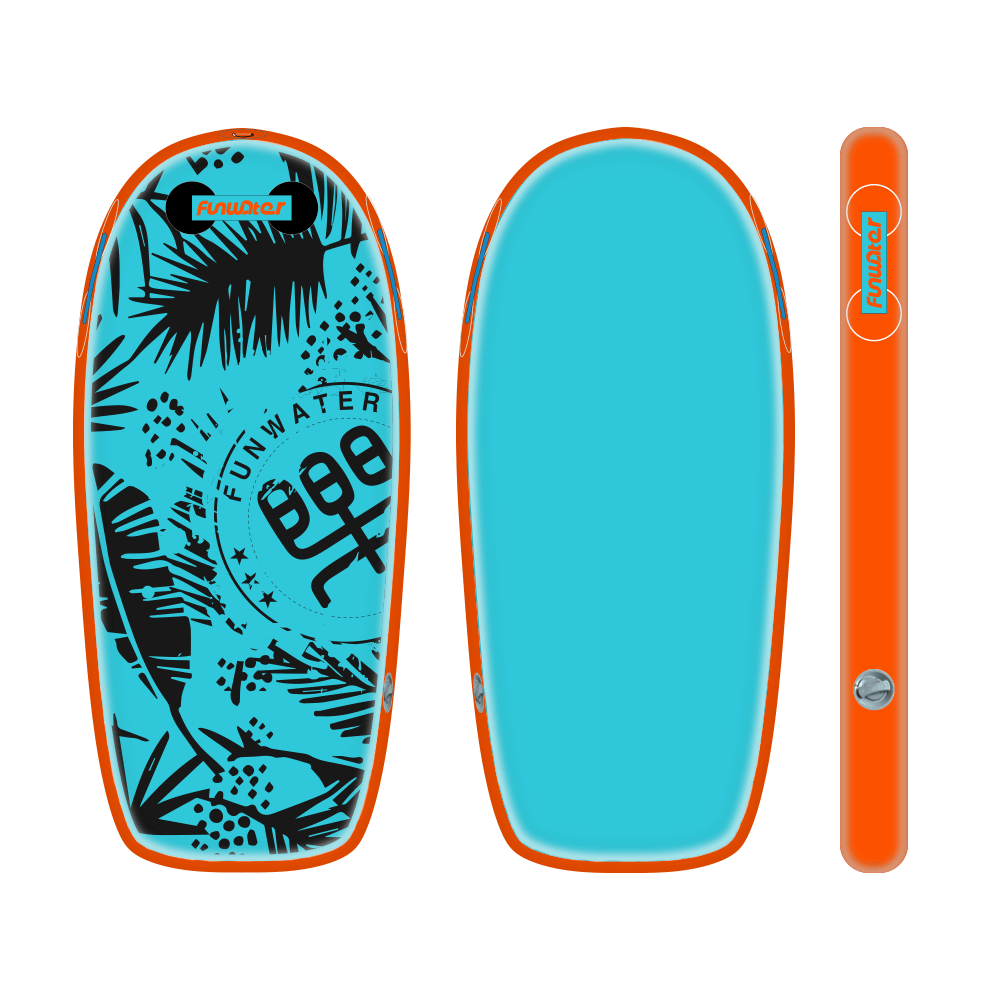 funwater inflatable bodyboard graffiti leisure summer blue and orange color waterproof adventure sport affordable