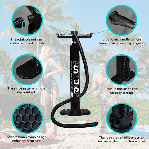 Paddle board accessories for hand pump is ergonomic design