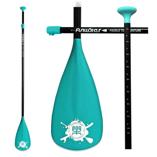 Funwater paddle for SUP board with fully carbon interchangeable single blades.