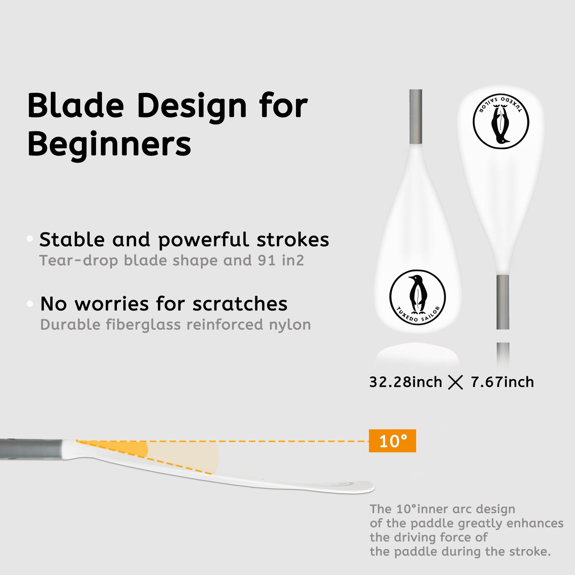 Tuxedo Sailor paddle for SUP board is suitable for beginner and experienced paddler